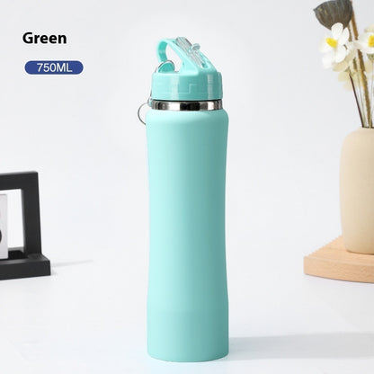 304 Double-Wall Stainless Steel Slim Waist Tumbler with Straw – Portable & Reusable