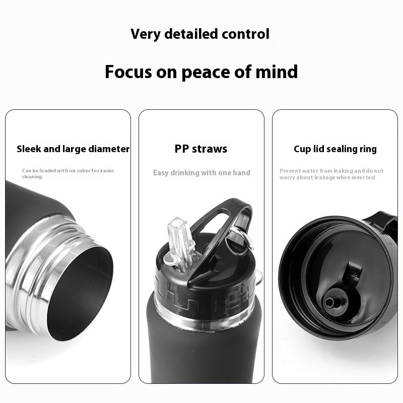 304 Double-Wall Stainless Steel Slim Waist Tumbler with Straw – Portable & Reusable