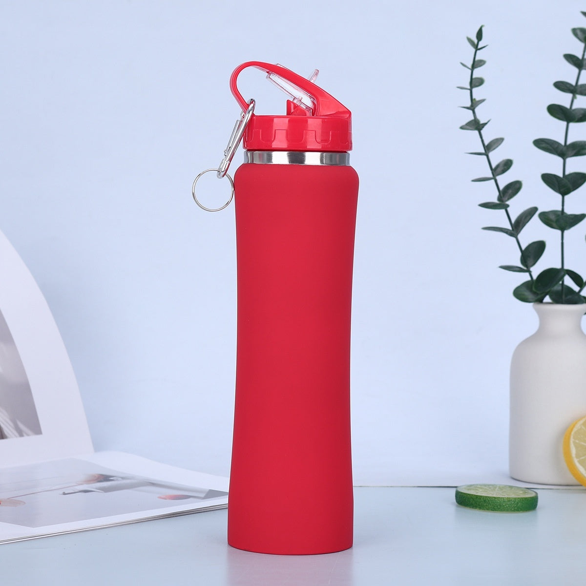 304 Double-Wall Stainless Steel Slim Waist Tumbler with Straw – Portable & Reusable