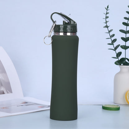 304 Double-Wall Stainless Steel Slim Waist Tumbler with Straw – Portable & Reusable